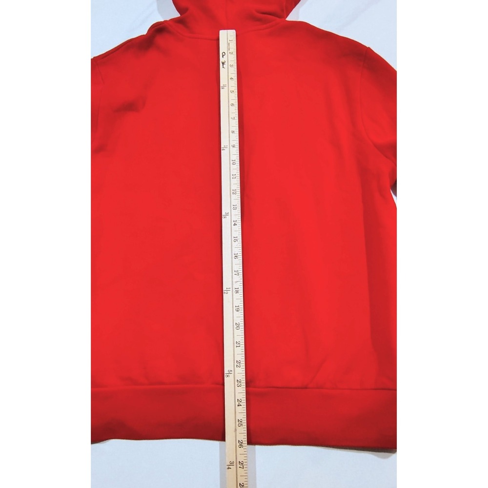 Lacoste Sport Hoodie Mens Large Red Full Zip Cotton Blend Fleece Sweatshirt Logo - Picture 14 of 15